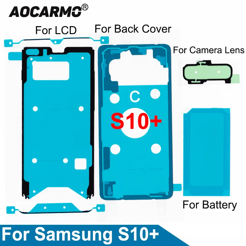 Aocarmo LCD Display Screen Rear Back Battery Cover Waterproof Adhesive Sticker Tape Glue For Samsung Galaxy S10+ SM-G9750 Plus