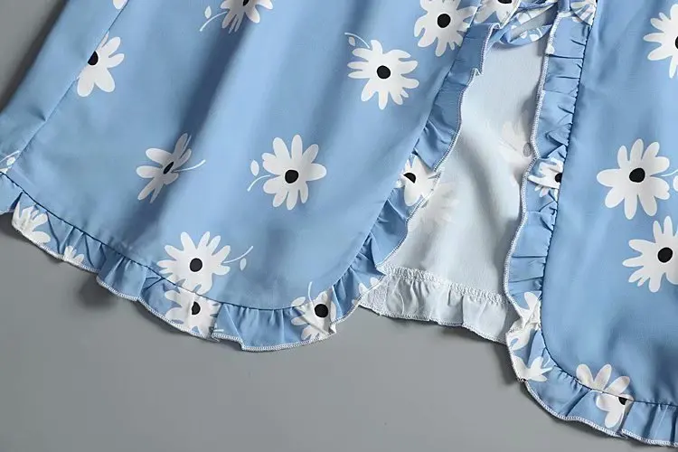 

2021 Summer New Euro American Fashion European Printed Ruffle Wrapped Lace Up Dress DLQZ1938