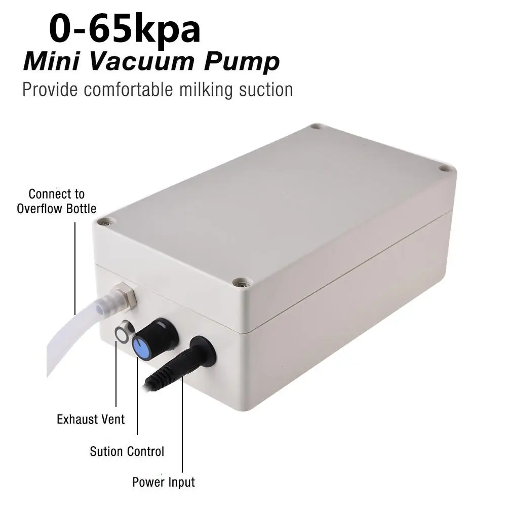 

US/UK/EU Portable Electric Breast Pump Milk Sheep Small Milking Machine 3L Large Capacity Household Adjustable Suction Milk Tray