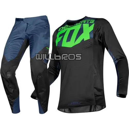 Black Green Delicate Fox автомобильный MTB велосипед внедорожный черный набор мотокросса локомотив костюм - Цвет: Black Green