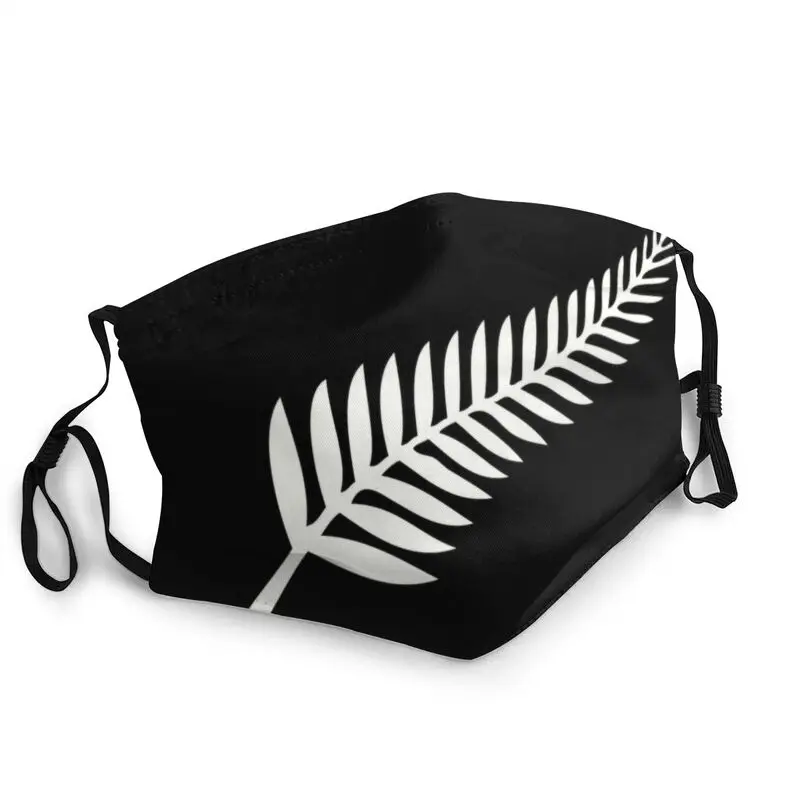 

New Zealand Silver Fern Flag Mask Dustproof Non-Disposable Leaves Face Mask Protection Cover Men Respirator Mouth-Muffle