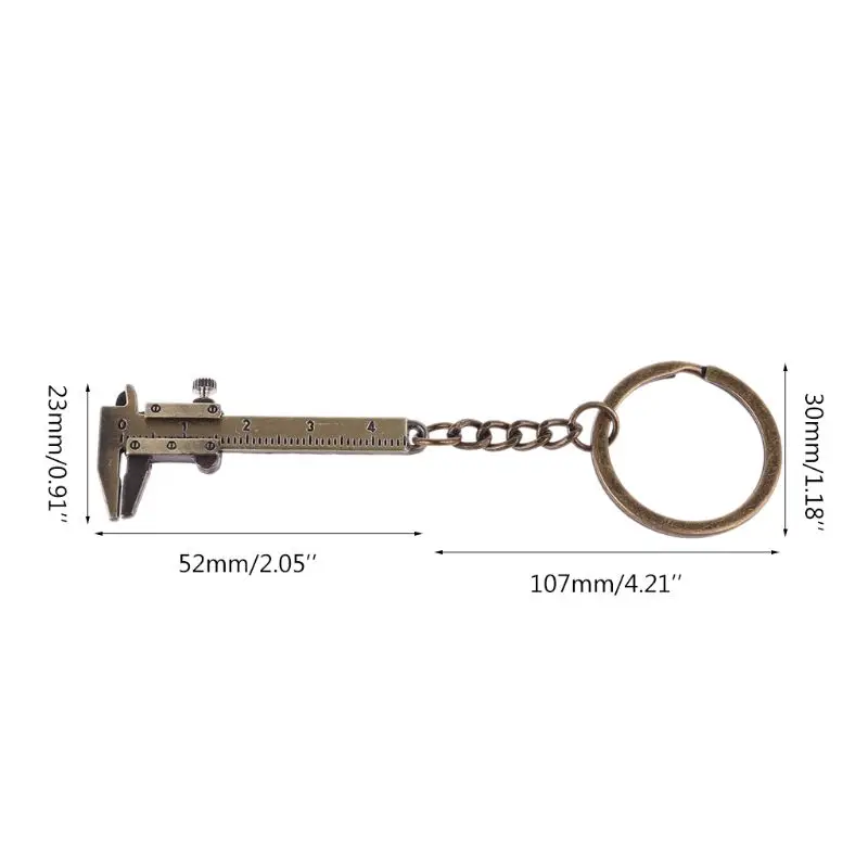 

Portable Mini Vernier Caliper Measure Tools Key Ring Zinc Alloy Calipers Gauge Slide Ruler Key Chain Woodworking Tools
