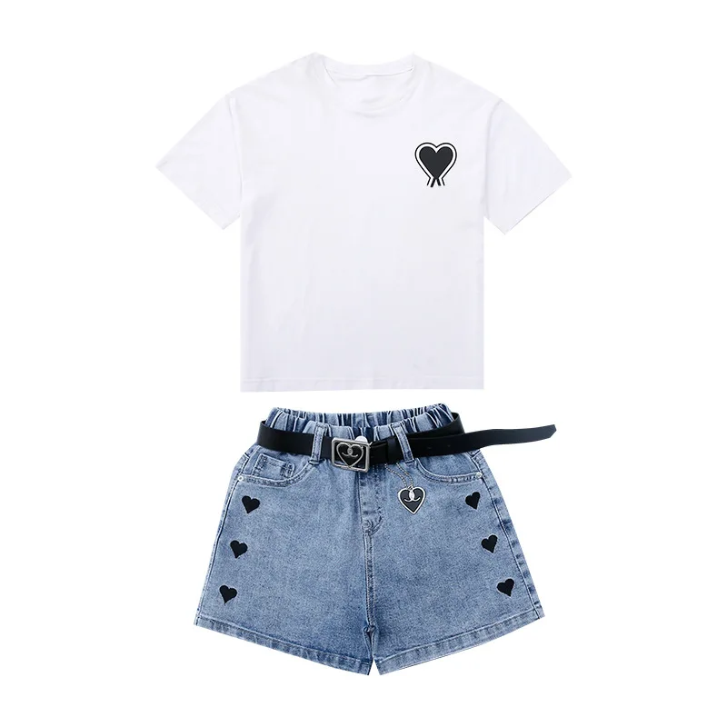 

Summer Children's Denim Shorts Sets For Girl Clothes