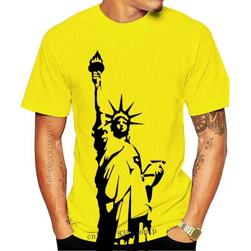 

New Printed Summer Style Tees Male Top Fitness Brand ClothingStatue of Liberty 2021 York NYC Cotton Short Sleeve T-shirt