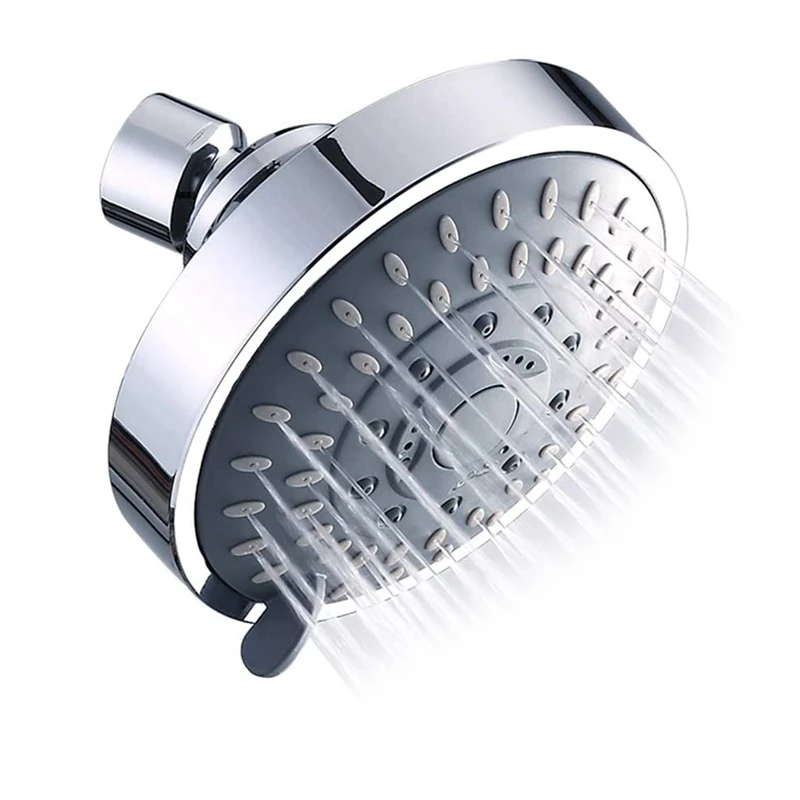 

Shower Head High Pressure Rain Fixed Showerhead Rainfall 5-Setting With Adjustable Metal Swivel Ball Joint