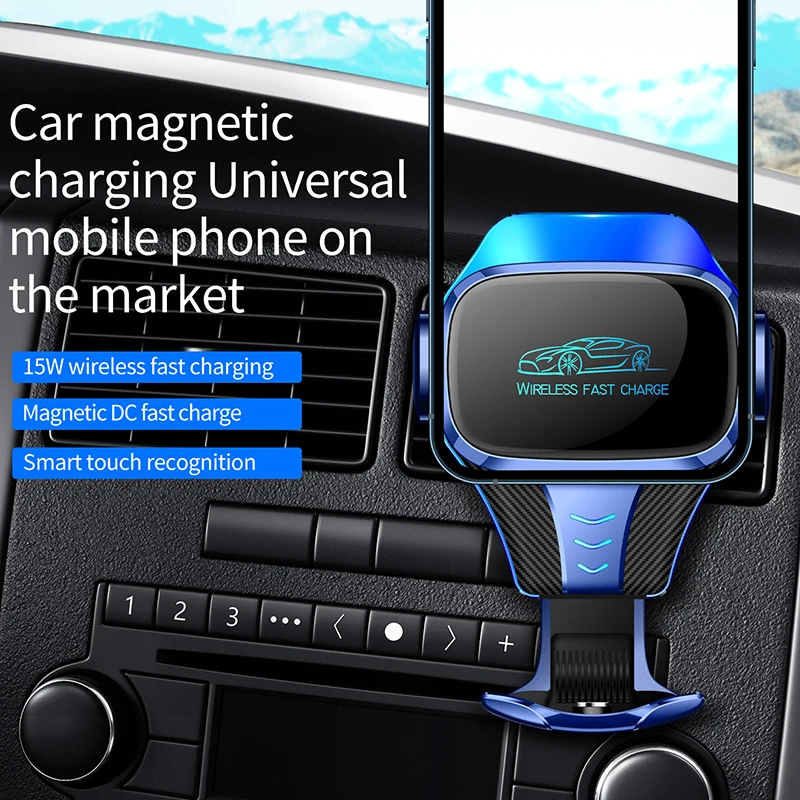 auto clamping 15w phone holder mount car air vent holder qi car charger universal fast wireless car charger with magnetic free global shipping