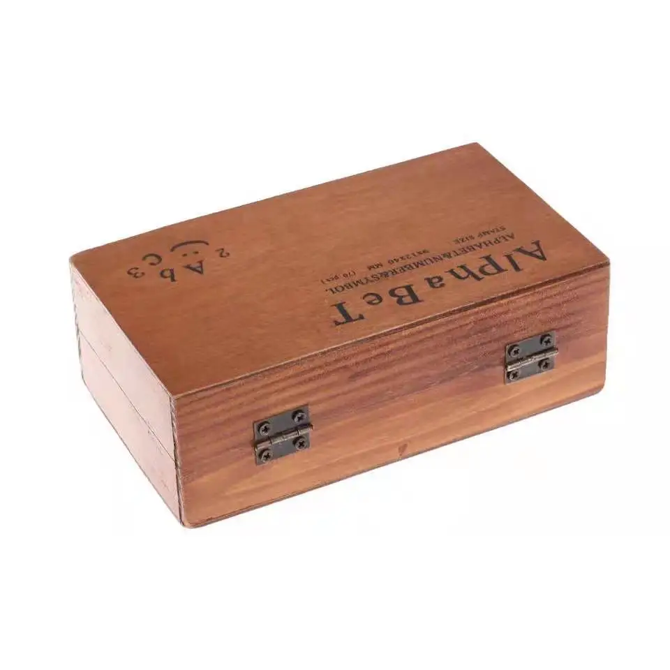 

70PCS DIY Number Alphabet Letter Stamps Set With Wooden Box School Supplies Vintage Wooden Rubber Stamps For Scrapbooking