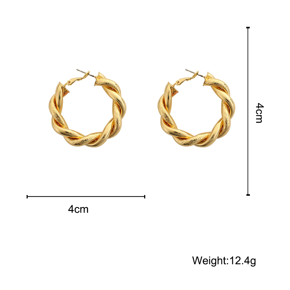 

AENSOA 2020 New Fashion Gold Color Hoop Earrings for Women Vintage Twist C Shape Circle Hoop Earrings Brincos Statement Jewelry