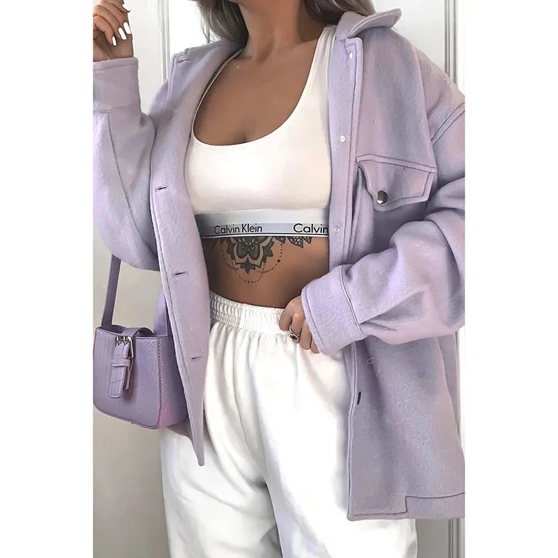 

Женское однобортное пальто, свободная повседневная теплая куртка с карманами, модель SJ6863V в Корейском стиле на осень и зиму, уличная одежда, ...