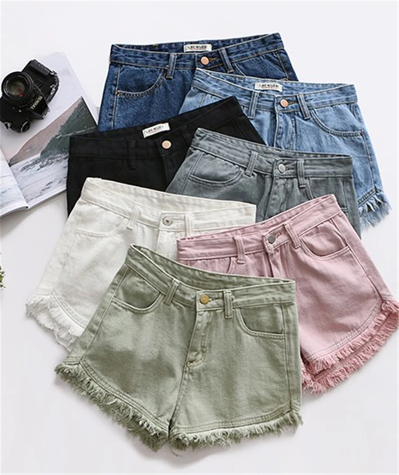 2019 moda mujer verano Pantalones cortos de mezclilla Jeans mujeres cintura alta corto nuevo Femme Push Up Skinny Denim Short |