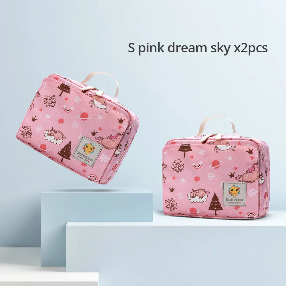Pink dream sky 2pcs Sunveno Сумка Для Подгузников Сумка Для Мамы Детские Сумки Для Пеленок Маленькая Сумка Для Хранения - Цвет: Pink dream sky 2pcs