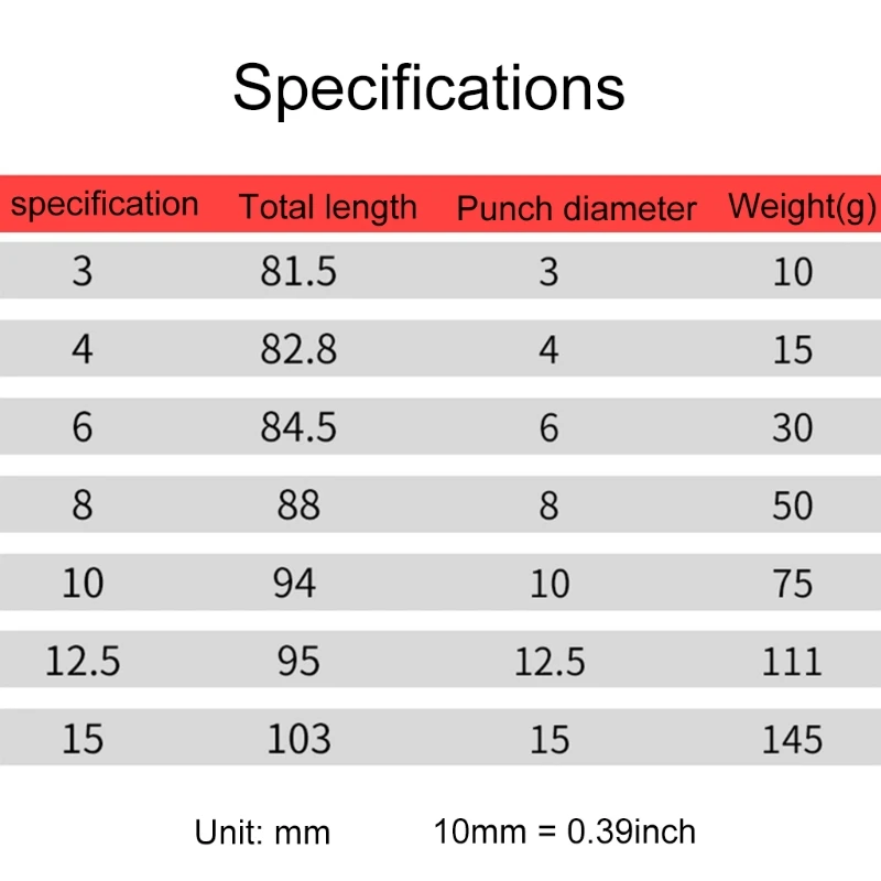

3-15mm Pick Leather Tools Leathercraft Belt Hole Craft Punch Hollow Puncher for Clothing Canvas E56C
