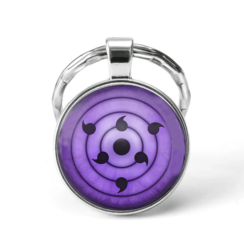 Японский аниме Наруто Саске Учиха значок брелок Шаринган Глаз Косплей стеклянный кабошон кулон Taichi Какаши брелок