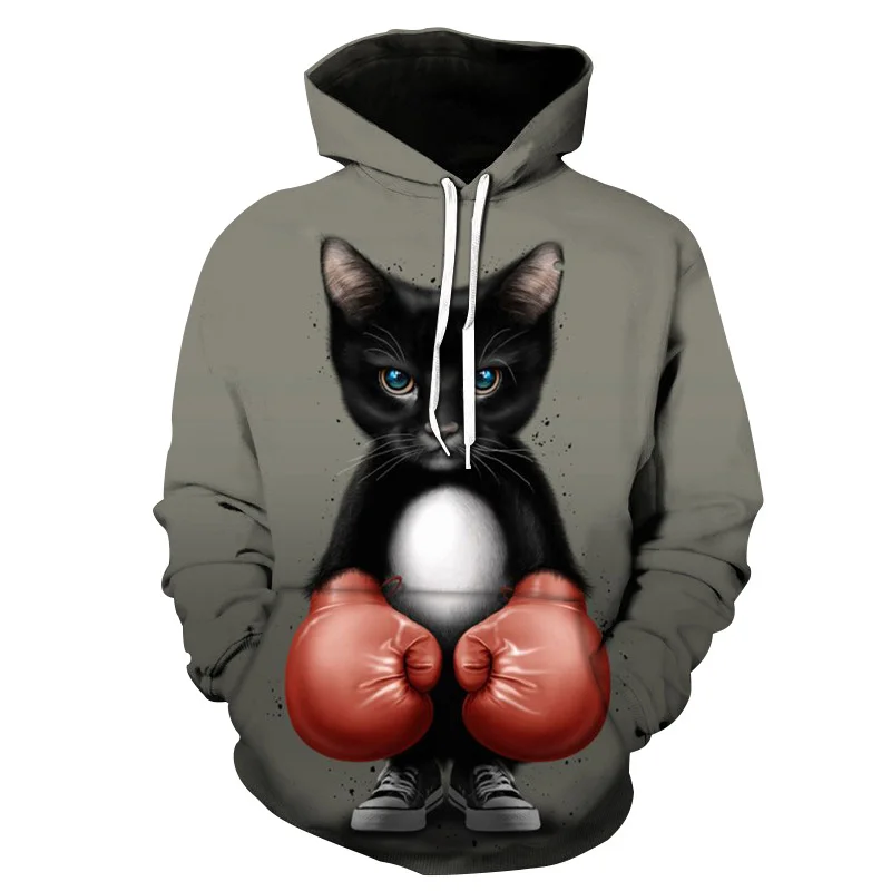 

New 3D print Boxing anime cute cat men/women fashion hoodie mens sweatshirts with hoodies feminine coat unisex oversized hoodie