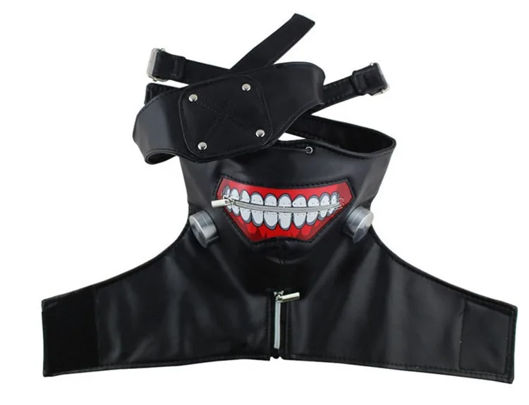 Маска для косплея из искусственной кожи с регулируемой молнией мужчин и женщин |