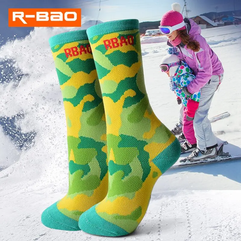 Зимние спортивные носки для мальчиков и девочек теплые катания на лыжах