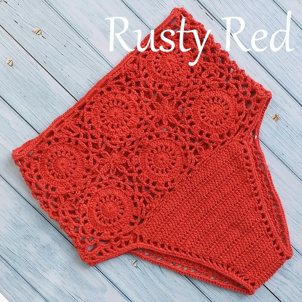rusty red bottom Бикини с высокой талией, женские плавки, Раздельный купальник, шорты,, вязаный крючком купальный костюм, нижнее белье из хлопка, женские плавки - Цвет: rusty red bottom