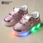 Детские кроссовки со светодиодной подсветкой, для бега, кроссовки с сияющей подошвой, для маленьких детей, размеры 21-30