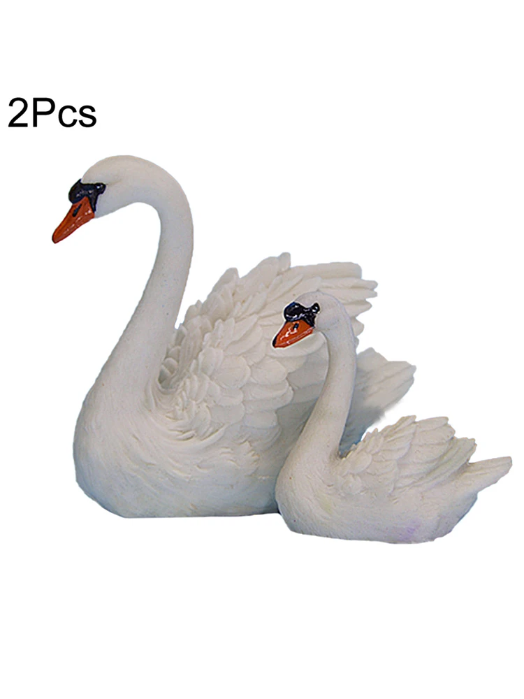 2 шт. мини Лебедь Смола Птица Животное модель сказочное искусственное украшение
