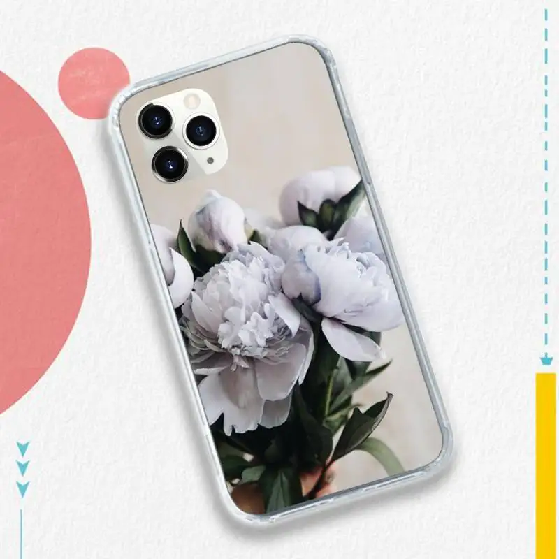 

Elegant Pink Purple Peony Phone Case for iPhone 11 12 pro XS MAX 8 7 6 6S Plus X 5S SE 2020 XR
