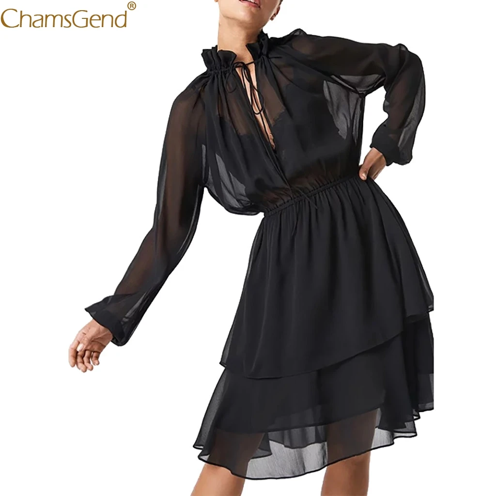 Плиссированные платья с длинными рукавами женские вечерние средней длины черные