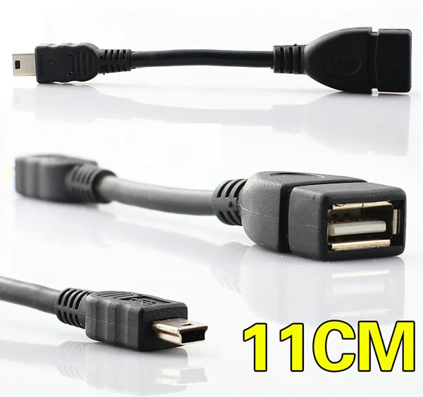 Günstig 11cm OTG Kabel Schwarz 5pin Mini USB Männlichen Zu USB 2.0 Typ A Buchse OTG Host Adapter Kabel Für Handy Tablet MP3 MP4 Kamera