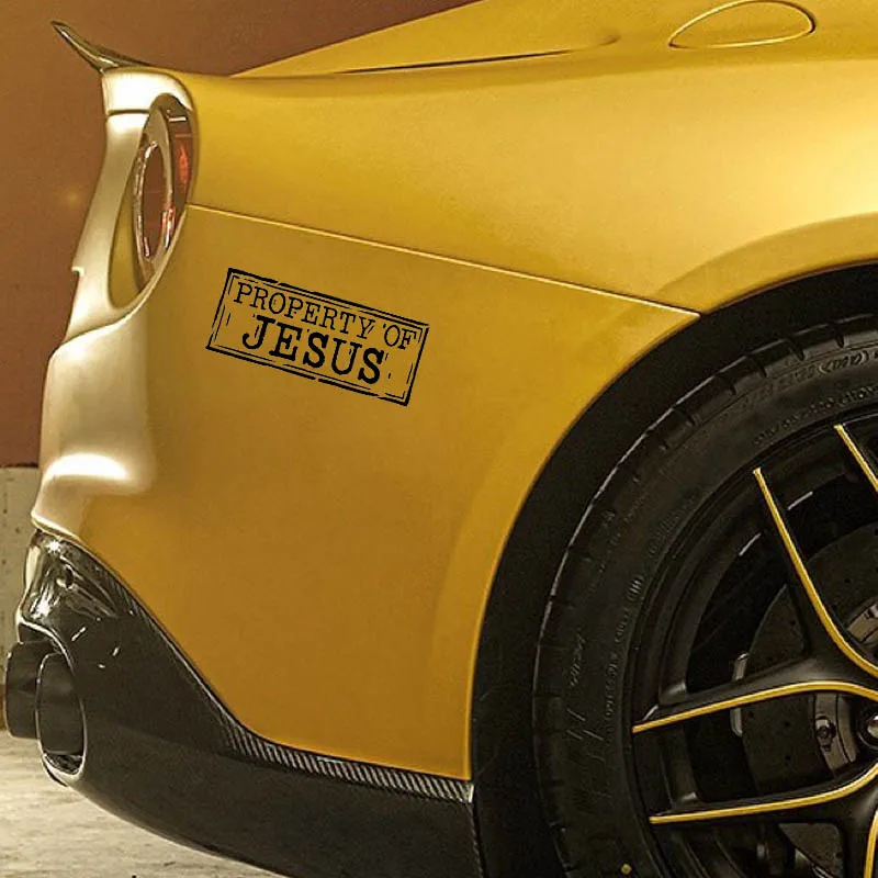 

17.8CMX7.3CM PROPERTY OF JESUS Vinyl Car Motorcycle Sticker Decals Black/Silver