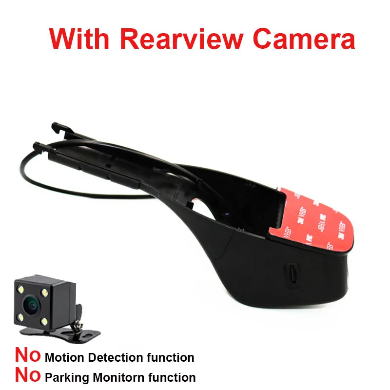 With Rear lens Kampacar HD Автомобильный Wifi Dvr для Volkswagen POLO CC Beetle EOS GOLF 4 6 7 Tiguan Bora Touran PASSAT b5 b6 b7 без оболочки видеорегистратор - Название цвета: With Rear lens