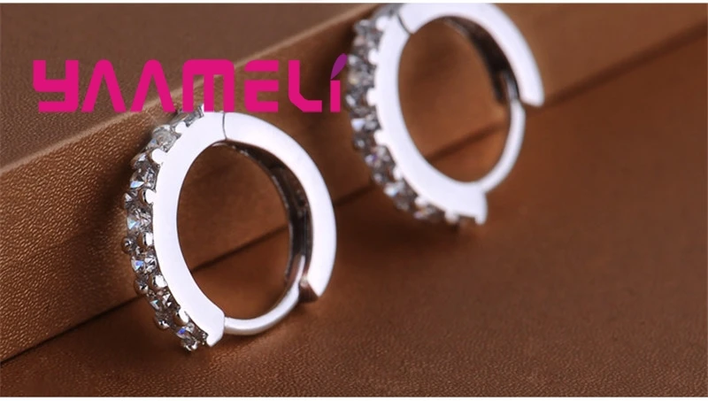 Серьги женские и мужские из серебра 100% пробы с фианитами