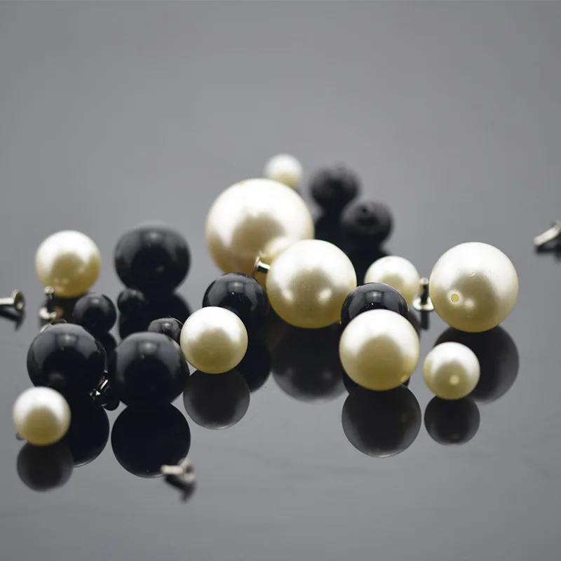 50 шт. 12 мм белые черные жемчужные заклепки круглый носок акриловые заклепочные