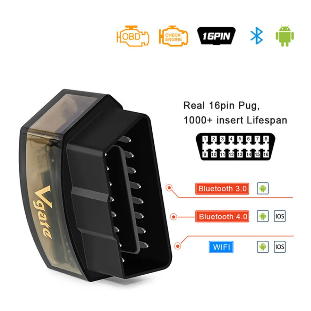 ELM327 Vgate iCar Pro Bluetooth 4 0 3 WiFi OBDII OBD2 адаптер считыватель кодов BLE низкое