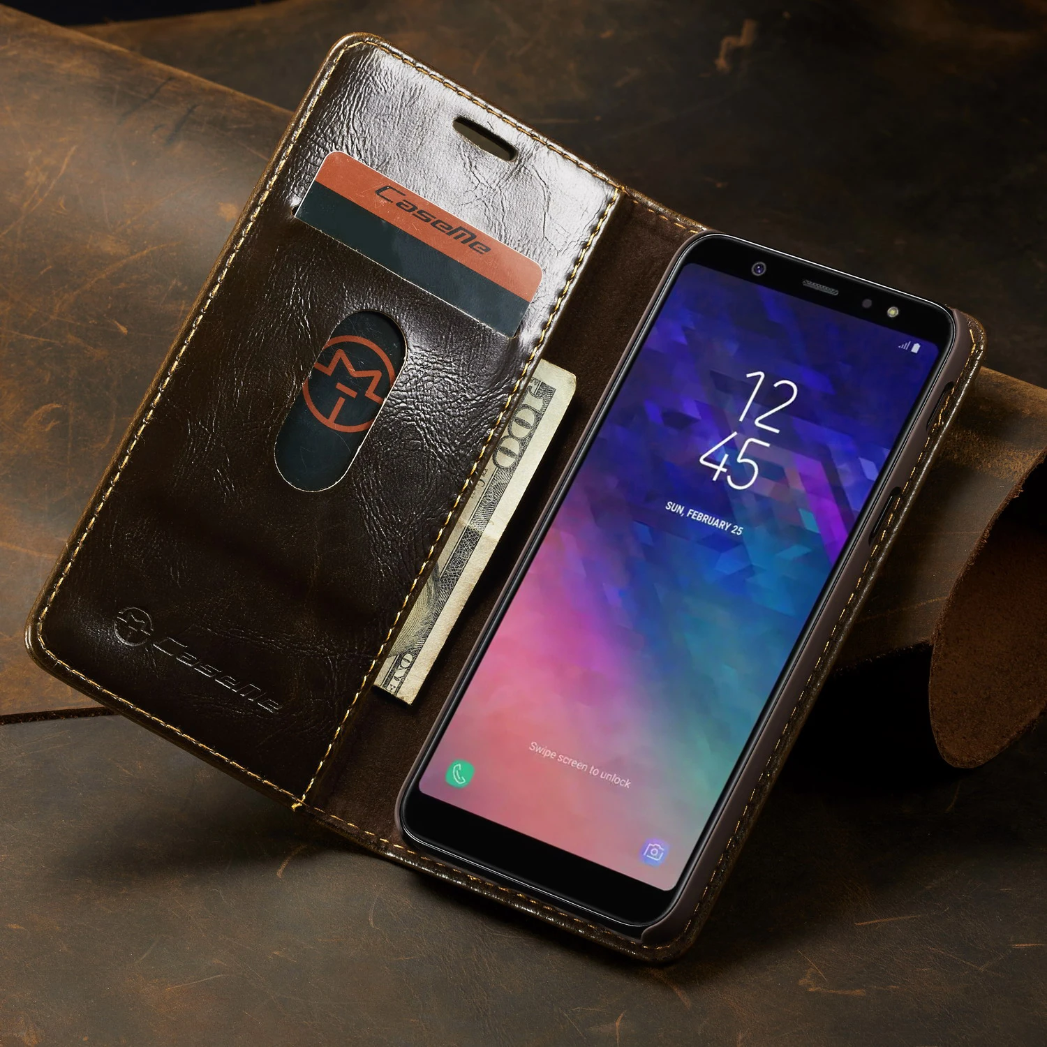 Роскошный винтажный кожаный чехол для samsung Galaxy A6, чехол-кошелек для samsung A6 A7 A8 A9, чехол-оболочка с откидной крышкой