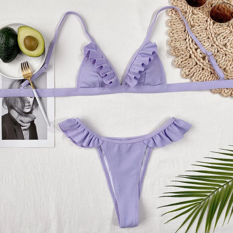 Бикини пуш ап INGAGA женские купальники сексуальный купальник с рюшами купальные