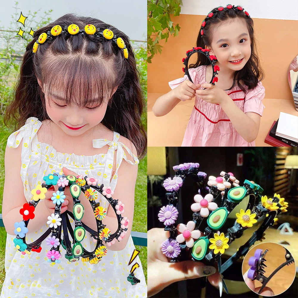 

Fashion Lovely Flower Hair Band for Girls Child Hair Clip Headband Avocado Bangs Fixed Headwear Hair Accessories Birthday Gifts
