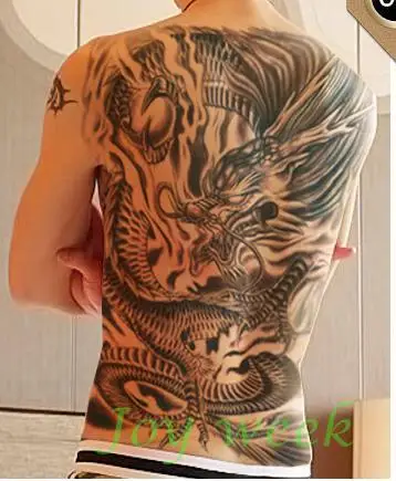 Водостойкая временная татуировка, наклейка Koi lotus, Мужская татуировка на всю спину, Большая татуировка, наклейка s флэш-тату, поддельные татуировки для женщин 19 - Цвет: Смешанный цвет