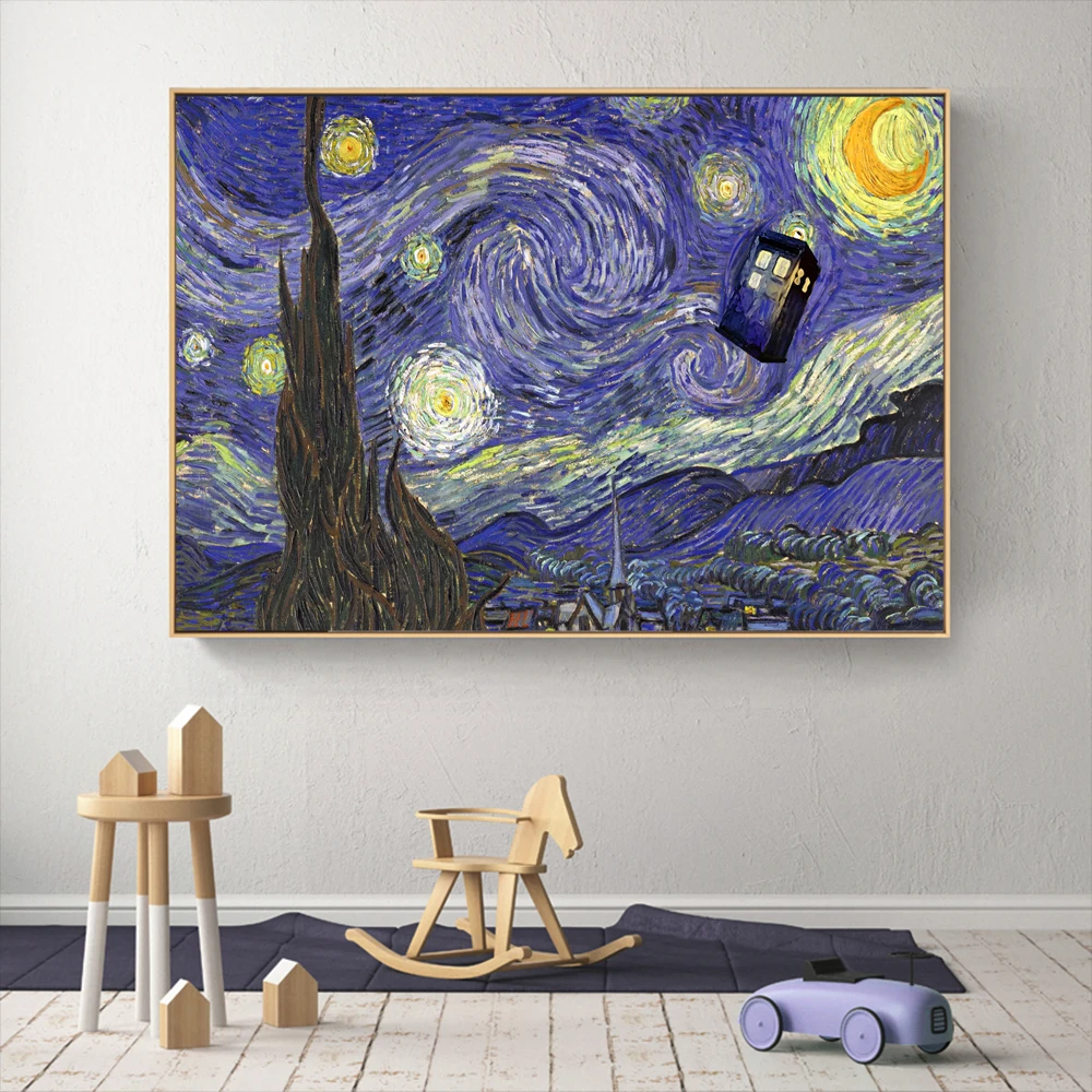 Тканевый постер Доктор Кто Ван Гог на заказ настенные картины из ткани для декора