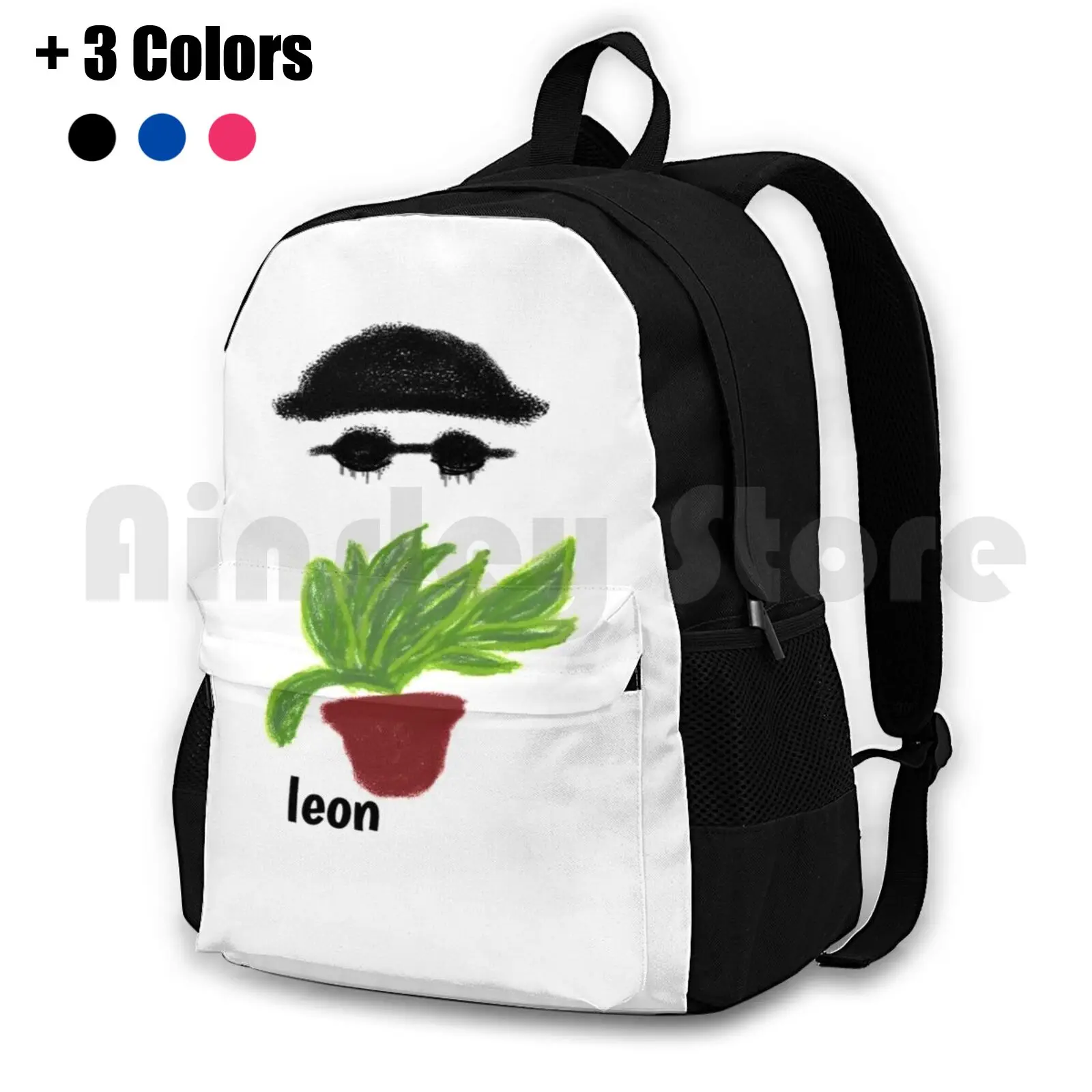 

Leon And His Plant Drawing Outdoor Hiking Backpack Riding Climbing Sports Bag Leon The Professional Leon Matilda 1994 Movies