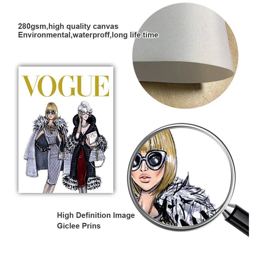 

Vogue Girl Quotes Wall Art Canvas Painting Nordic Poster Salon Wall Pictures For Living Room Home Decoration Pictures Unframed