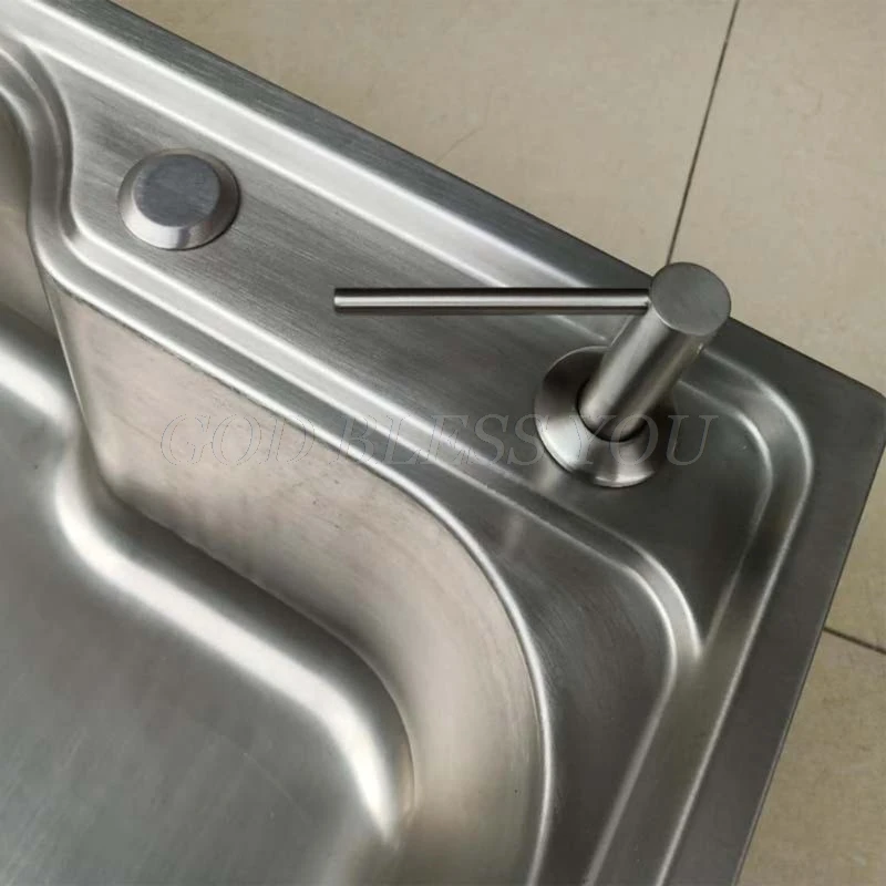 

304 Stainless Steel Liquid Soap Dispenser Press-push Type Detergent Holder Bottle for Home Kitchen Sink Use Supplies