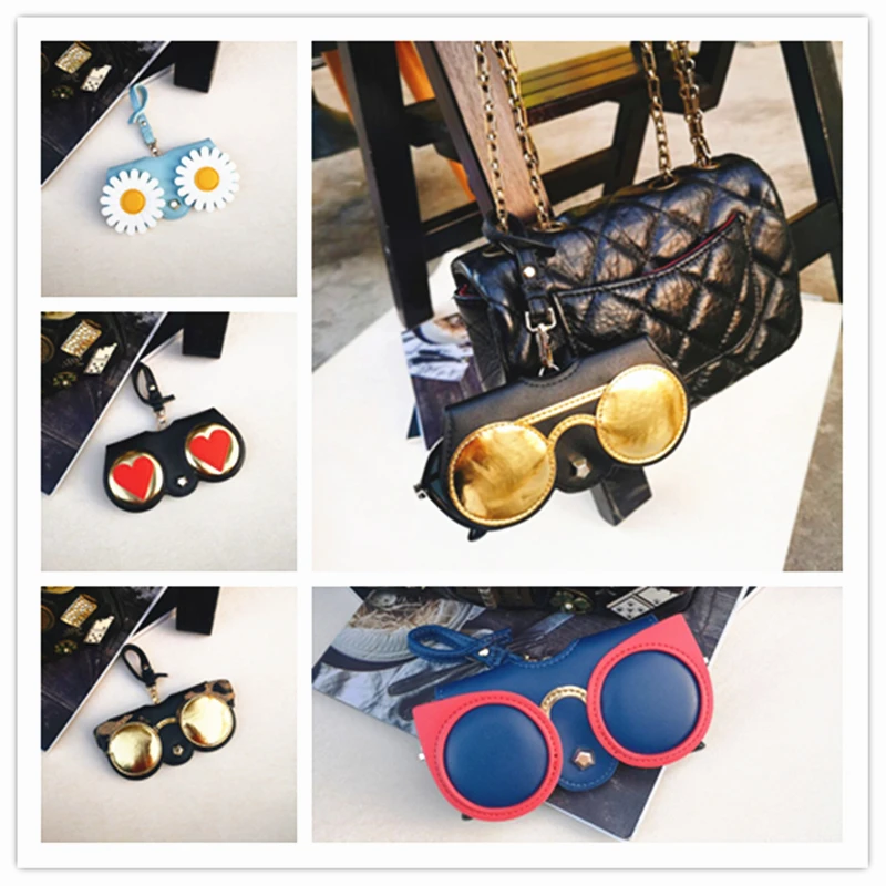 Популярные милые Чехлы для очков из искусственной кожи с мультяшным рисунком