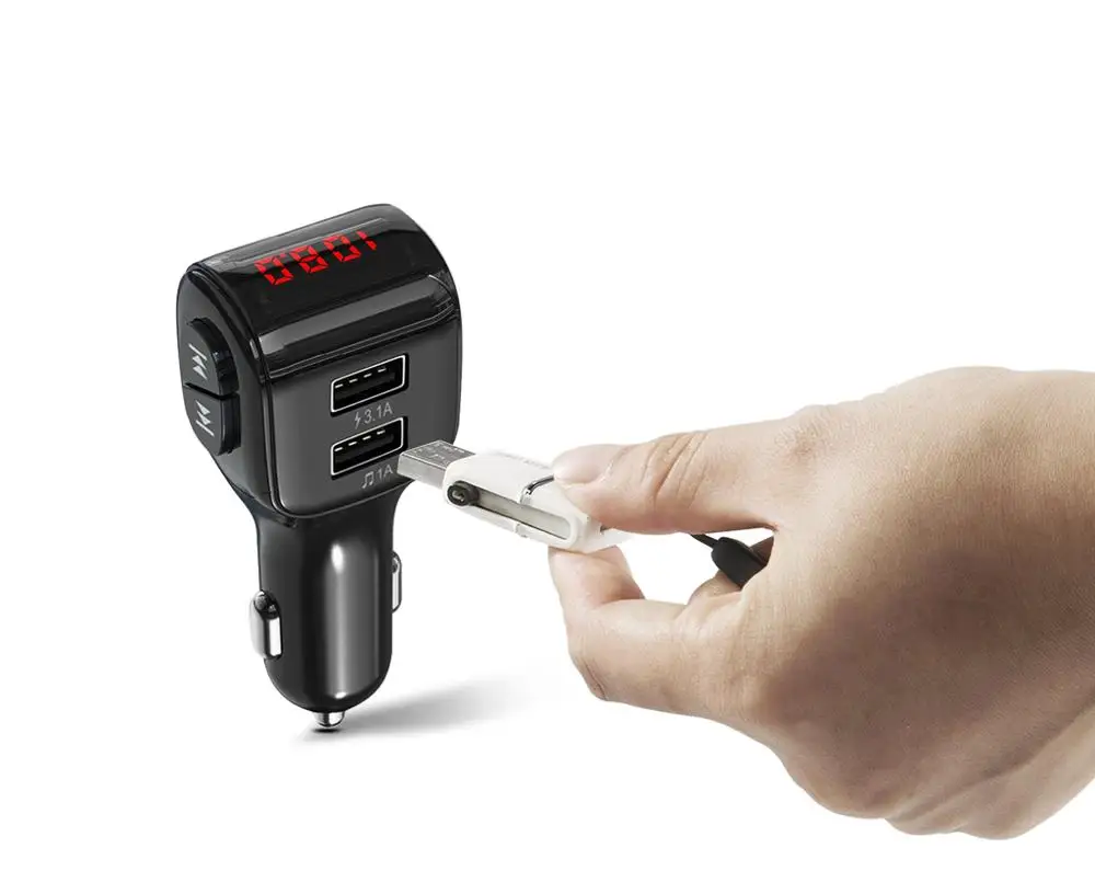 Мини Автомобильное зарядное устройство с fm передатчиком Bluetooth 5 0 приемник аудио