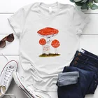 Забавные женские футболки Seeyoushy с рисунком красных грибов, винтажные женские топы, модные женские футболки