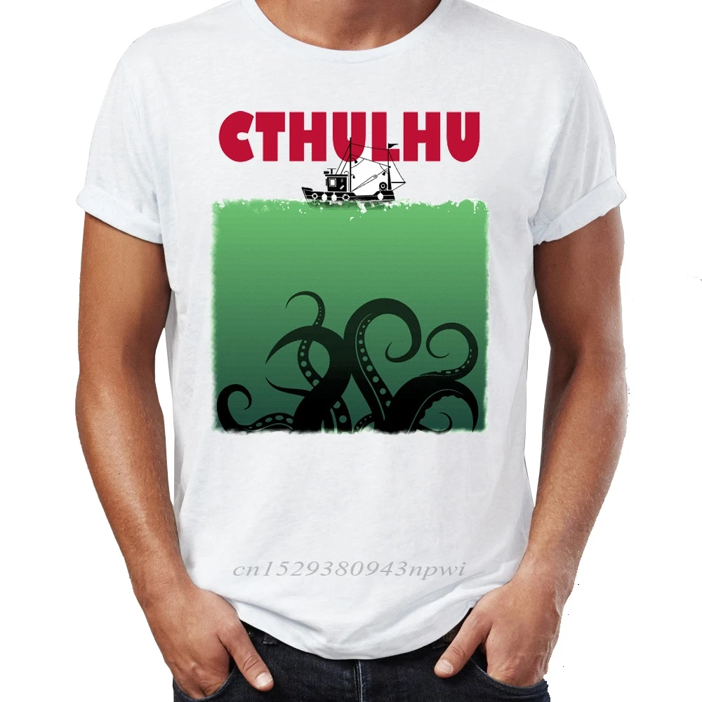 Новые мужские футболки 100% хлопок Lovecraft Cthulhu забавная карикатура ужас искусство