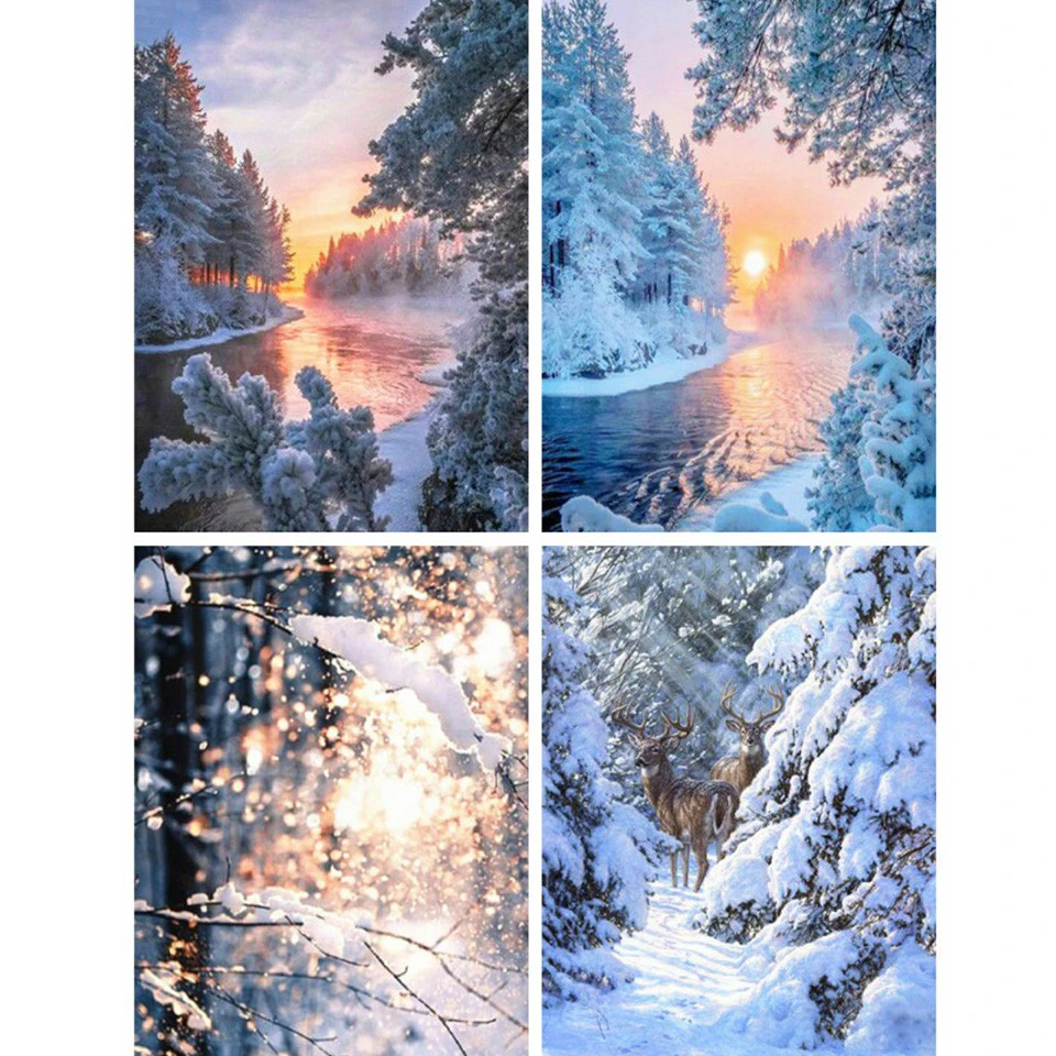 AZQSD алмазная вышивка зима крестиком декор для дома рукоделие мозаика пейзаж