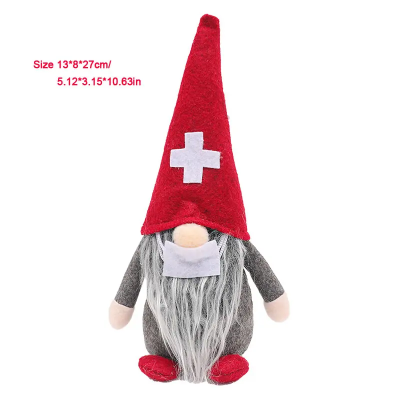 

Christmas Doll Decorations Doctors Nurse Santa Mask Toys Gift 13*8*27cm