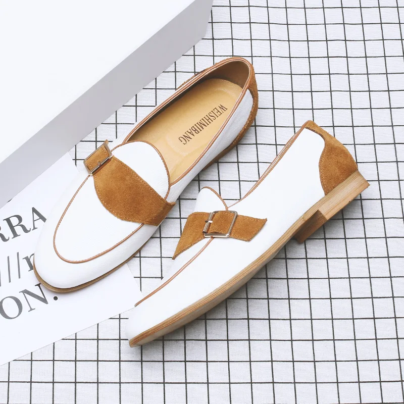 Новая модная мужская обувь из коровьей замши Летние дышащие итальянские лоферы