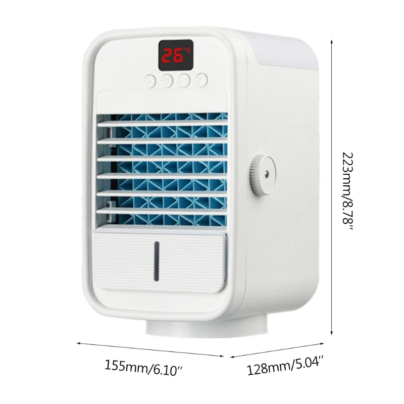 

Mini Air Cooler Moveable Tabletop Cooling Air Conditioning Small Space For Home Office Wide Range Shake Head Misting