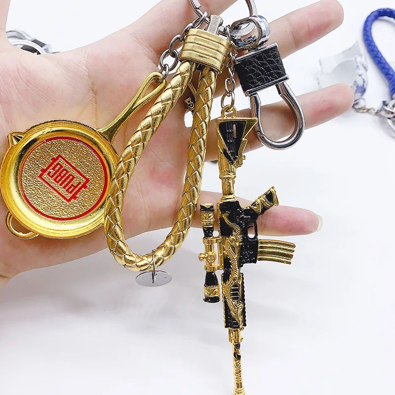 PUBG Золотой набор брелков из трех частей с золотым килем M416 модель брелока тремя