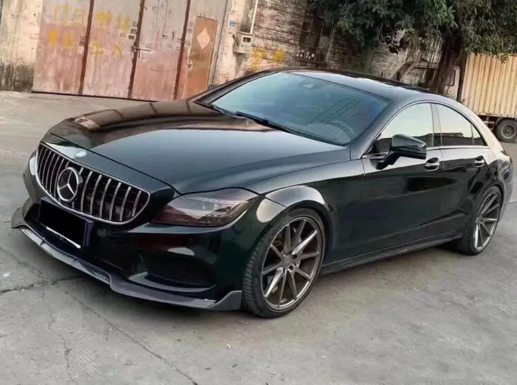 Murah Spoiler Serat Karbon + Bibir Depan + Diffuser Belakang + Rok Samping + Knalpot + Pisau Angin Untuk Mercedes-benz W218 CLS320 350 2015-2017