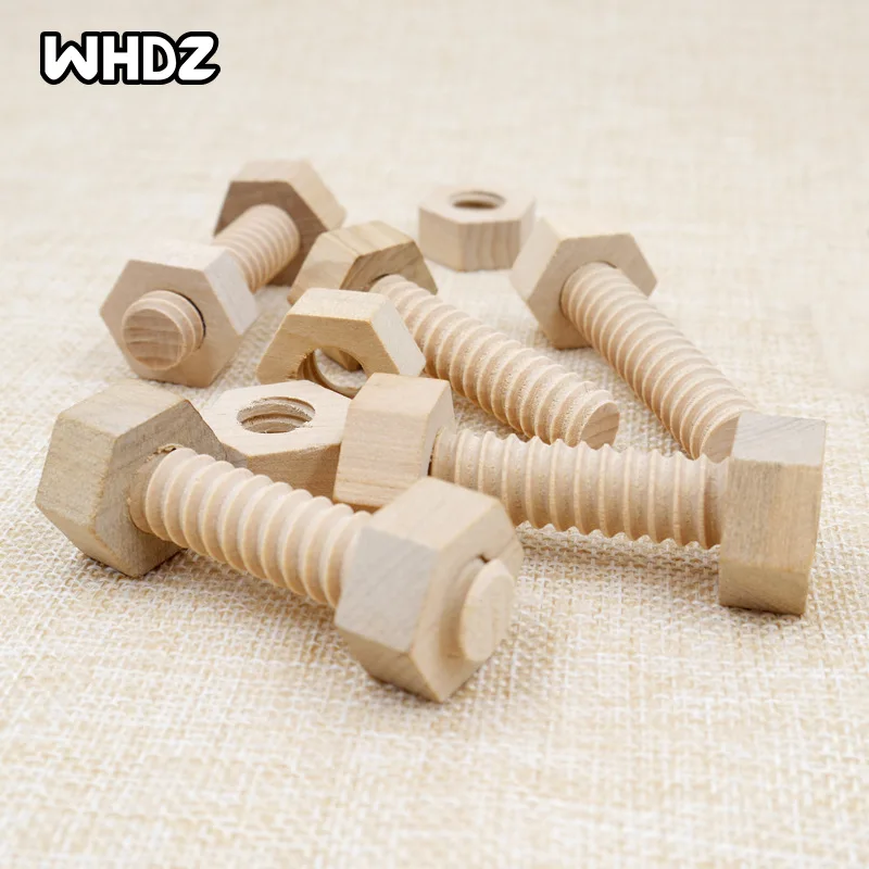 

Early Education Educational Screw Nut Assembling Wooden Toy Solid Wood Screw Nut Hands-On Teaching Aid Educational Toy For Child